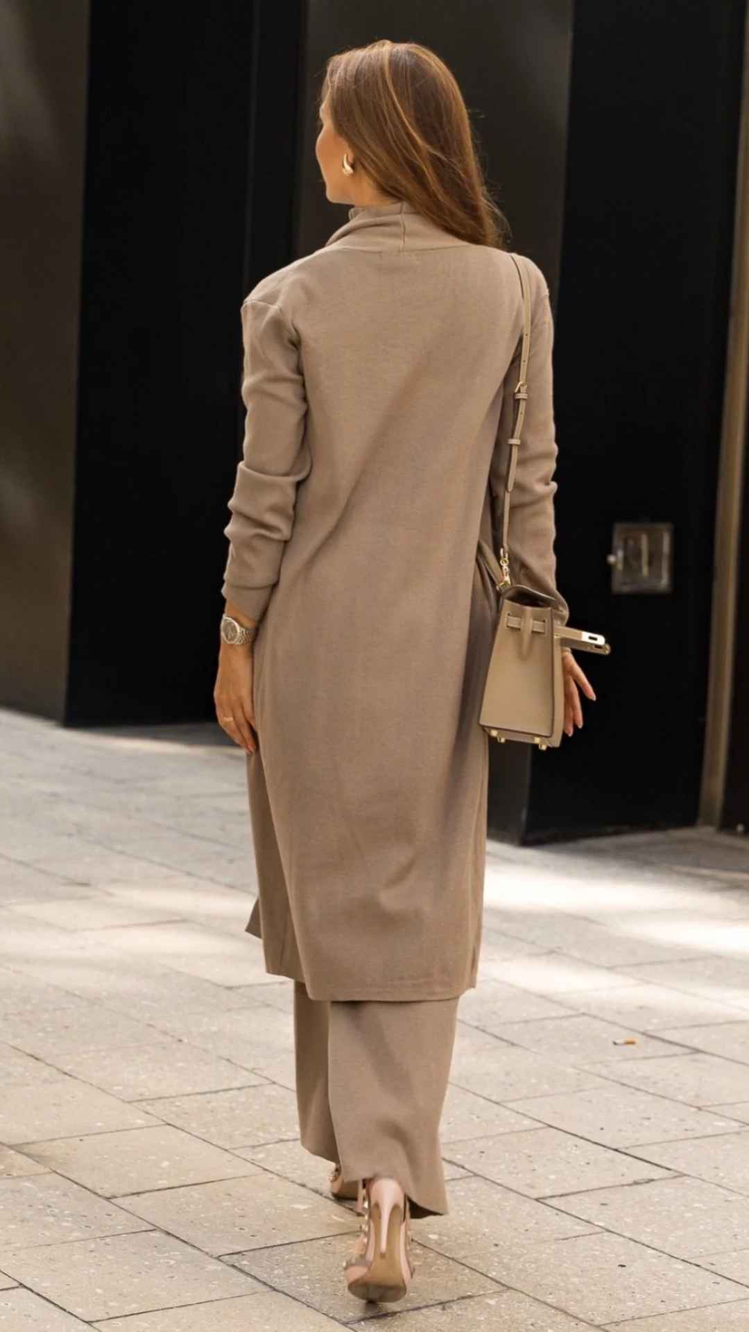 Conjunto Naomi - Tricô Modal com Cardigan Longo (3 peças)