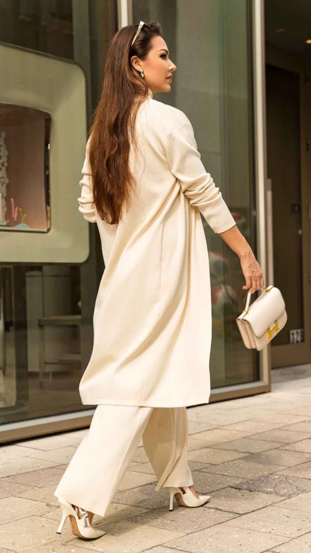 Conjunto Naomi - Tricô Modal com Cardigan Longo (3 peças)